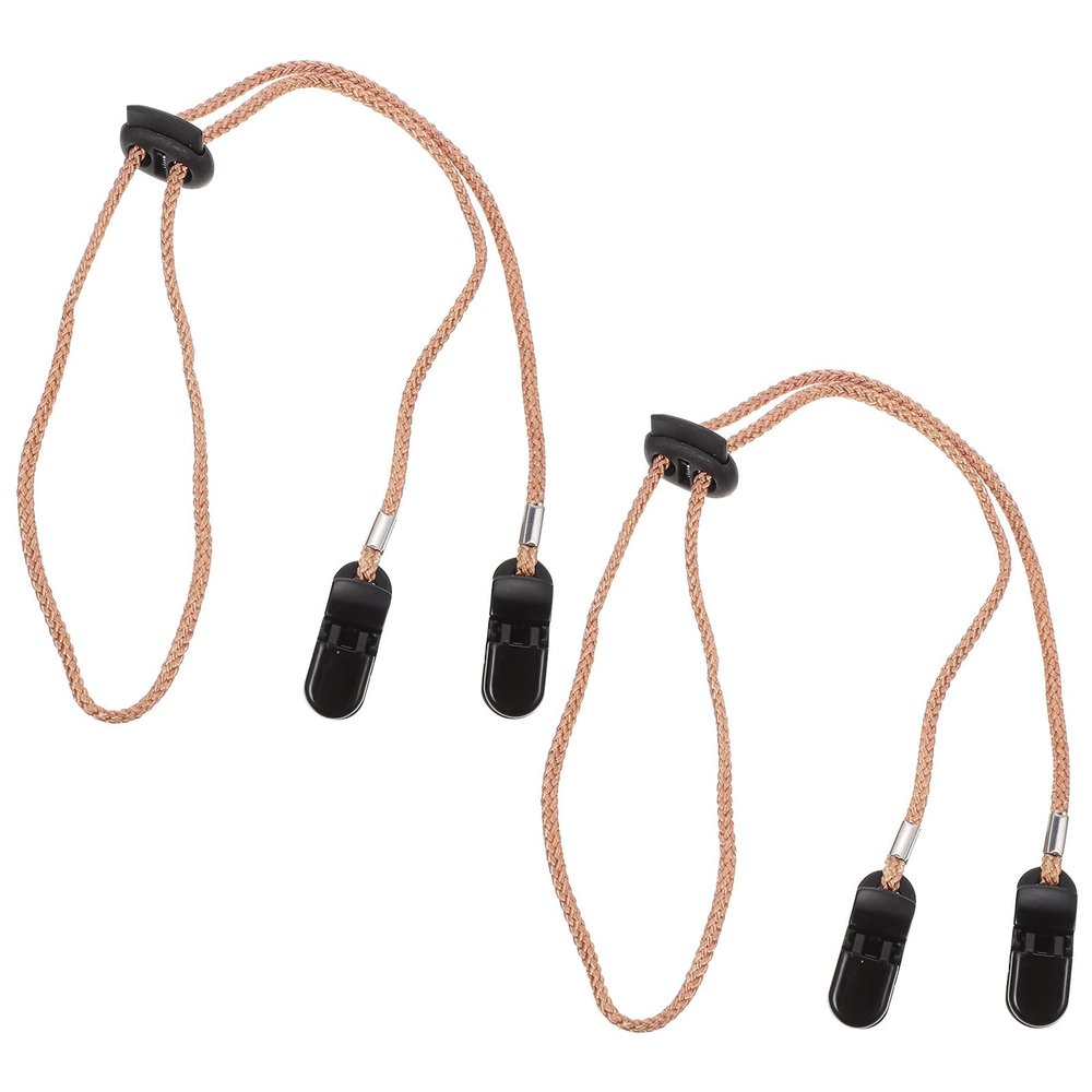 HAPINARY 2Pcs Adjustable Multi-Function Hat Clips Caps Straps Outdoor Anti-Lost Hat Accessory for Travel and Sports, Beige