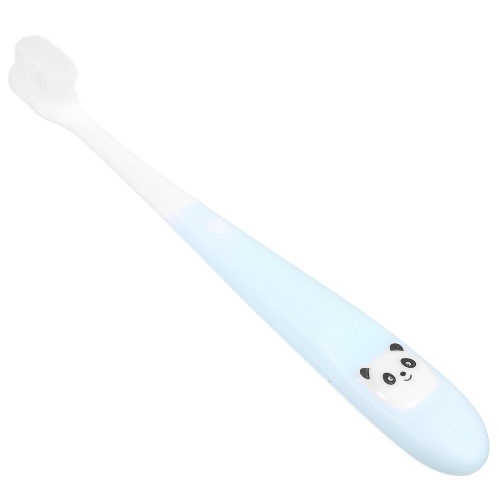 BUTIFULSIC Panda Boys and Girls Manual Toothbrush with Bucket, Comfortable Grip PP and TPR Brush, Safe for ChildrenS Teeth, White Cartoon Toothbrush for Daily Oral Care