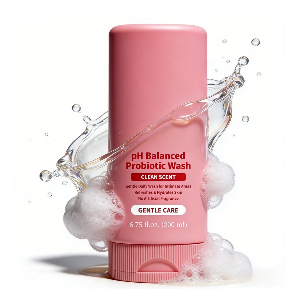 pH Balanced Probiotic Wash for Intimate Areas Gentle Daily Cleanser for Sensitive Skin & Odor Control Non-Irritating with Lactobacillus & Lactic Acid Formula for Sensitive Skin