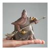 MIOHAO Purple Sand Tea Pet Decoration Zhongyi Guan Gong Creative Hand-carved Tea Pet Tea Tray Ceremony Crafts(Khaki) view 2