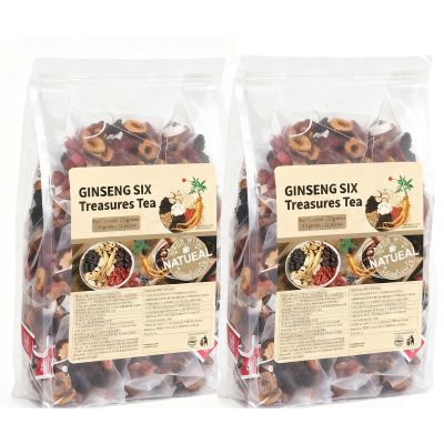 Ginseng & Mulberry Herbal Tea,Ginseng Six Treasure Tea,7 Precious Ingredients Formula,Kidney Care TeaBags for Women and Men (2 Bags)