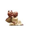 MIOHAO Purple Sand Small Monk Tea Pet Can Be Raised Tea Tray Accessories Zen Ornaments Small Shamisen Desktop Ornaments(Gray) view 2
