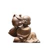 MIOHAO Purple Sand Small Monk Tea Pet Can Be Raised Tea Tray Accessories Zen Ornaments Small Shamisen Desktop Ornaments(Gray) view 3