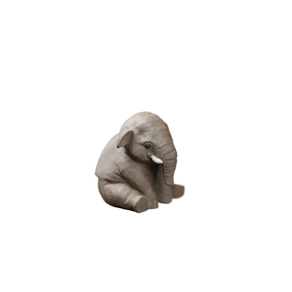 MIOHAO Small Exquisite Elephant Teas Pet Cartoon Handmade Elephant Figurines Cute Desktops Animal Ornament Tearoom