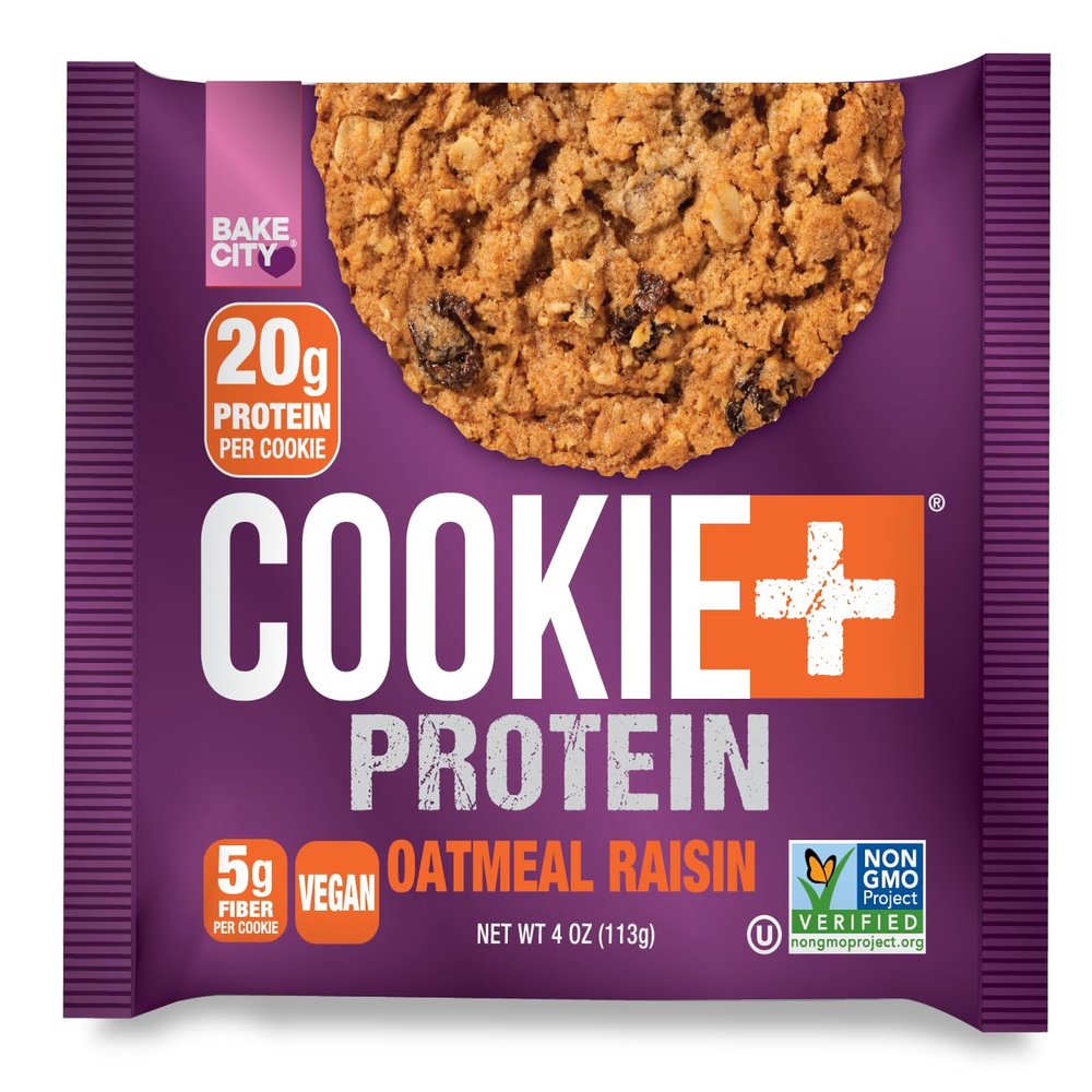 Bake Cookie Protein Cookie, Oatmeal Raisin Flavour, 113g, 6-Pack, Kosher, Room Temperature Storage