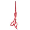 6 Inch Stainless Steel Beard Trimming Scissors, Barber Scissors for Hair Cutting, Professional Mustache Scissors with Comfortable Handle, Adjustable Tension for Home Salon and Pers (Red) view 4