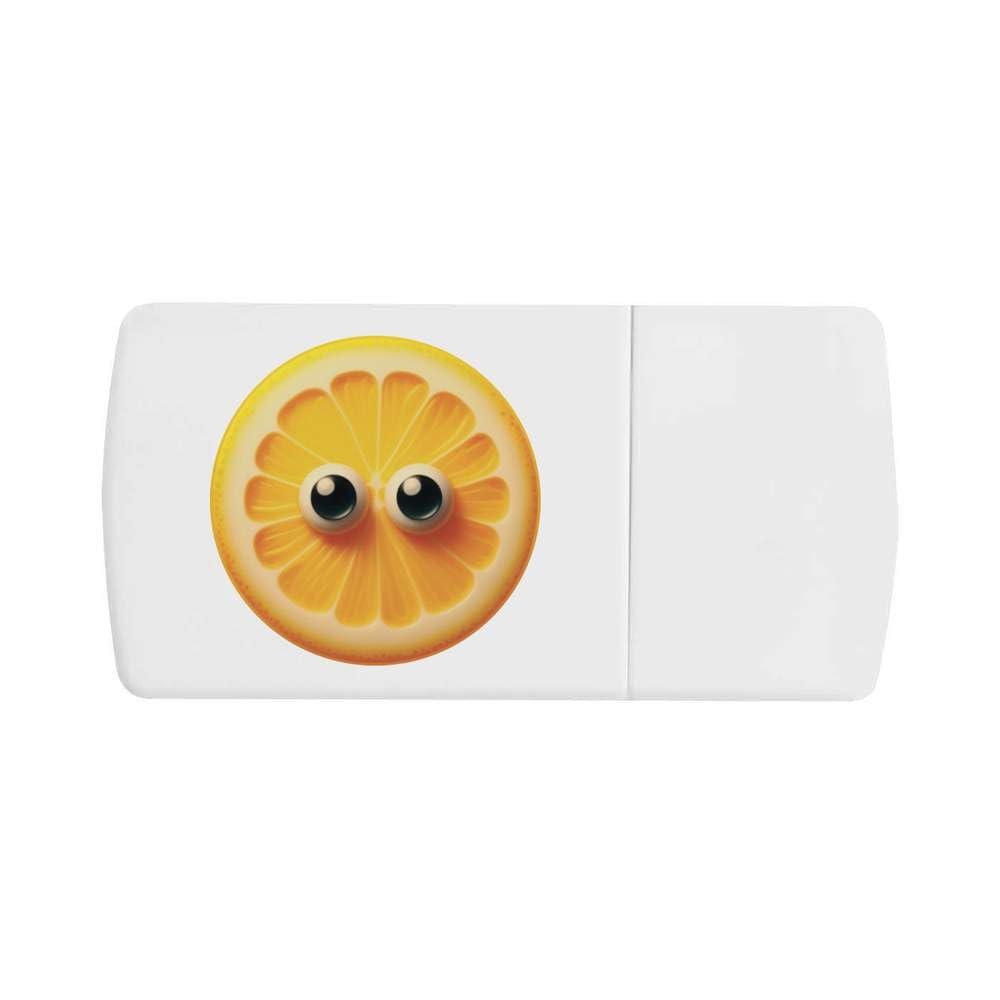 Azeeda 'Funny Face Lemon Slice' Pill Box with Tablet Splitter (PI00039878)