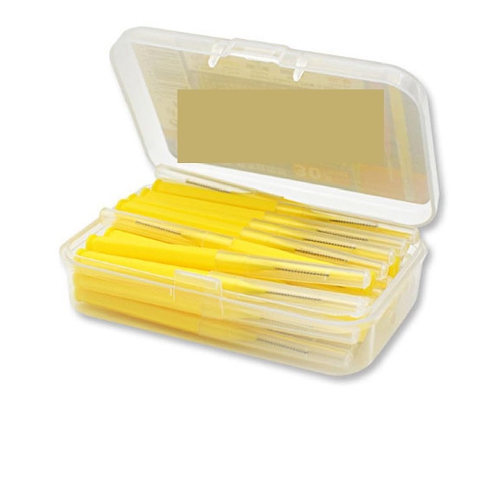 interdental Brushes 30pcs/Set Interdental Brush Dental Floss Teeth Oral Clean Hygiene Toothpick(Yellow)