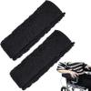 1 Pair Wheelchair Arm Covers Soft & Comfortable Sherpa Wheelchair Armrest Pads with Fastening Tape Non-Slip Black Chair Arm Covers for Elderly, Patient view 1