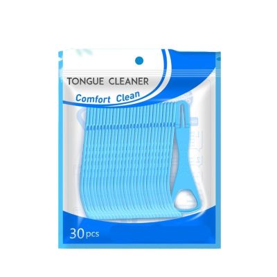 30 Tongue Scrapers Per Bag Bulk Pack Cleaners(Blue)