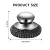 Stainless Steel Scourer, Portable Scrubbing Brush with Handle, Washing Up Scourer, Scouring Pad Ball, Pan Scourers for Cleaning Pan Grill Dish Pot (3pcs) view 2