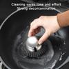 Stainless Steel Scourer, Portable Scrubbing Brush with Handle, Washing Up Scourer, Scouring Pad Ball, Pan Scourers for Cleaning Pan Grill Dish Pot (3pcs) view 3