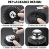 Stainless Steel Scourer, Portable Scrubbing Brush with Handle, Washing Up Scourer, Scouring Pad Ball, Pan Scourers for Cleaning Pan Grill Dish Pot (3pcs) view 4