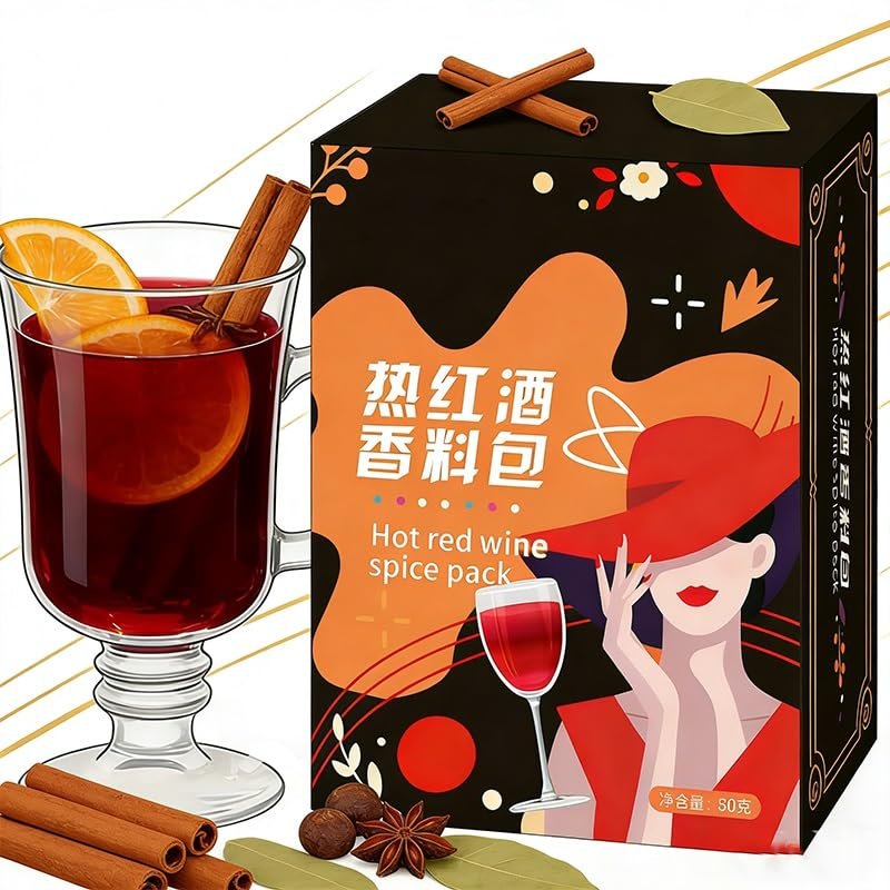 Festive Mulling Spice Sachet Cinnamon-Orange Peel Blend for Apple Cider, Hot Toddy & Mulled Wine