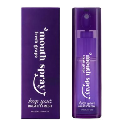 Grape Refreshing Oral Spray, Fresh Odor Cover, Travel Mouth Freshener Spray for Long-Lasting Freshness, Portable Use Oral Care (1)