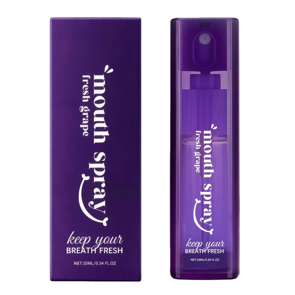 Grape Refreshing Oral Spray, Fresh Odor Cover, Travel Mouth Freshener Spray for Long-Lasting Freshness, Portable Use Oral Care (1)