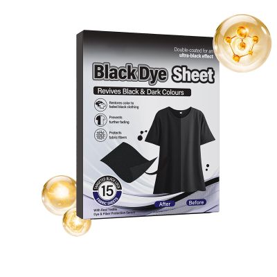 15 Pieces Black Dye Laundry Sheets For Clothes, Dye Catcher For Color Guard Sheets For Laundry, Black Clothing Color Restorer Catcher Sheet For Fabric Care Garment Restoration, Renew Clothes