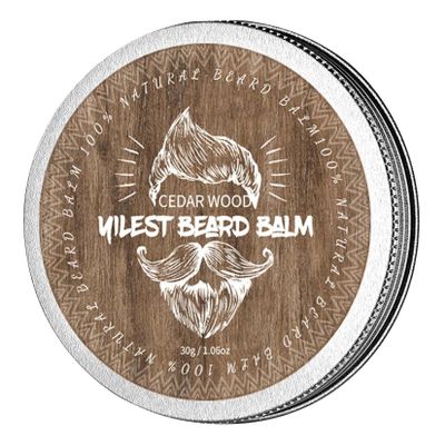 Beard Large Can With Screw Cap Men's Beard Lightweight Moisturizer That Softens and Nurtures Thick, Beard Butter Premium Refreshing Scent Best Gift for Fathers Boyfriends, 30g (Cedarwood)