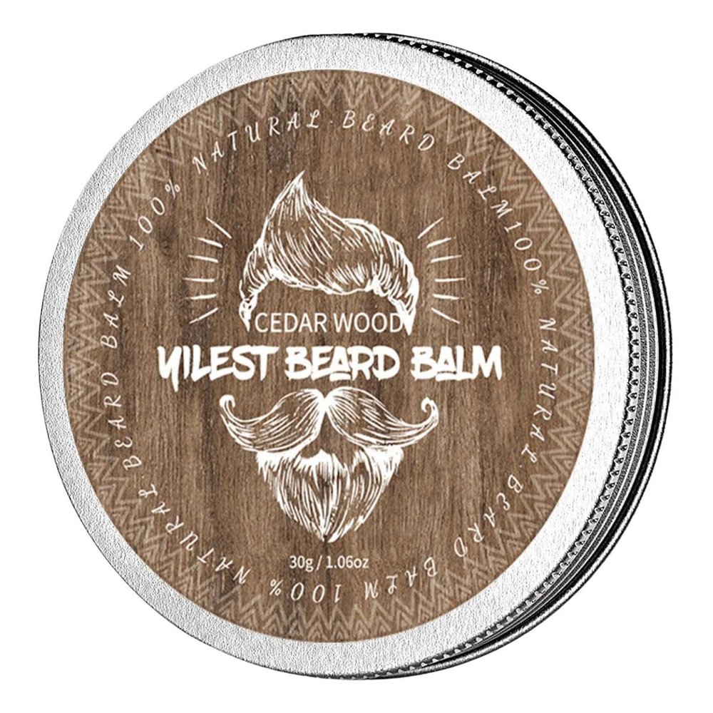 Beard Large Can With Screw Cap Men's Beard Lightweight Moisturizer That Softens and Nurtures Thick, Beard Butter Premium Refreshing Scent Best Gift for Fathers Boyfriends, 30g (Cedarwood)
