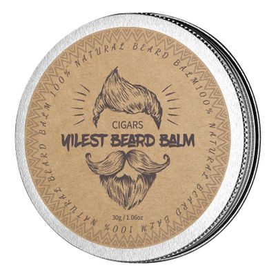 Beard Large Can With Screw Cap Men's Beard Lightweight Moisturizer That Softens and Nurtures Thick, Beard Butter Premium Refreshing Scent Best Gift for Fathers Boyfriends, 30g (Cigar)