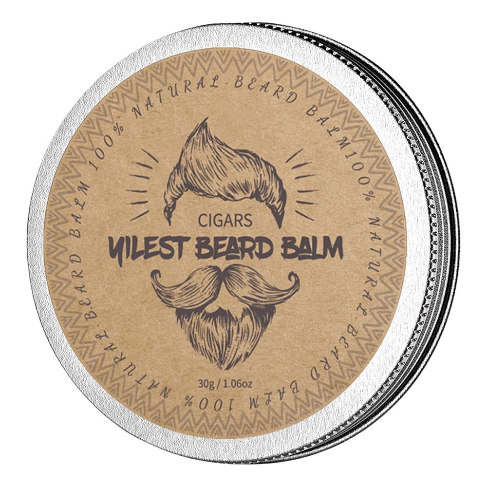 Beard Large Can With Screw Cap Men's Beard Lightweight Moisturizer That Softens and Nurtures Thick, Beard Butter Premium Refreshing Scent Best Gift for Fathers Boyfriends, 30g (Cigar)