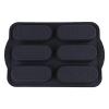Vilgftyiet 4-Cavity Silicone Hot Dog Bun Pan, 37.5x24.5x3.2cm Non-Stick Baking Tray for Rolls, Muffins, Cupcakes and Brownies (Gray) view 2