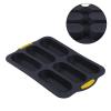 Vilgftyiet 4-Cavity Silicone Hot Dog Bun Pan, 37.5x24.5x3.2cm Non-Stick Baking Tray for Rolls, Muffins, Cupcakes and Brownies (Gray) view 4