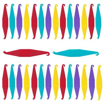30 PCS Dental Elastic Rubber Bands Placers for Braces, Orthodontic Elastic Placers Disposable Tools Band Hook Pusher Plastic Braces Accessories for Fitting Removing for Teeth Alignment, Multicolored