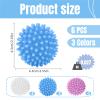 JAXICREY 6Pcs Tumble Dryer Balls, Drying Ball for Tumble Dryer, Laundry Balls Reusable, Dryer Ball for Washing Machine, Clothes Softener Energy Saving, Fewer Wrinkles Less Static Cling, Quick Drying view 2