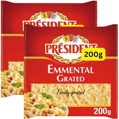 Grated Emmental Cheese 200g Presidents (2x200g)