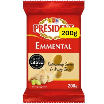 Emmental Cheese Block 200g Presidents (1x200g)