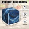 2 Pack Abstract Blue Gold Marble Tissue Box Cover Square PU Leather Tissue Box Holder Waterproof Facial Paper Organizer Dispenser for Bathroom Kitchen Home Office Car view 2