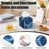 2 Pack Abstract Blue Gold Marble Tissue Box Cover Square PU Leather Tissue Box Holder Waterproof Facial Paper Organizer Dispenser for Bathroom Kitchen Home Office Car view 3