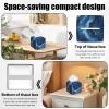 2 Pack Abstract Blue Gold Marble Tissue Box Cover Square PU Leather Tissue Box Holder Waterproof Facial Paper Organizer Dispenser for Bathroom Kitchen Home Office Car view 4