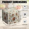 2 Pack Watercolor Highland Cows Tissue Box Cover Square Floral PU Leather Tissue Box Holder Waterproof Facial Paper Organizer Dispenser for Bathroom Kitchen Home Office Car view 2