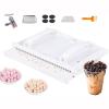Manual Tapioca Pearl Maker Machine, 3-12mm DIY Bubble Boba Pearl Maker Tool with Strip Extruder and Stripper, Pill Taro Ball Cassava Ball Rubbing Board, Ergonomic Design, for Milk Tea Shop view 1