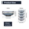 24 PCS 3 Razor Blades, 3 Replacement Blades, Stronger Than Steel Razor Blade Refills for Men, Fits All 3 Handles, Enhanced Precision, Smooth Shave, Ideal for Sensitive Skin and Daily Grooming view 2