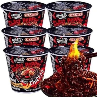 Devil Pepper Super Spicy Dry Mixed Noodles 80g/Can, Spicy Instant Dry Mixed Noodles, Hot Pepper (Super spicy,6 Can)