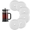 6 Packs French Press Filters Replacements, 4 Inch Premium Stainless Steel French Press Screen Replacement for 1000 Ml/ 34 Oz/ 8 Cup French Press Coffee and Tea Makers by ES NATAURA view 1