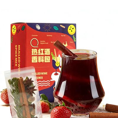 All-Natural Mulling Spice Blend for Homemade Hot Wine, Apple Cider, Winter Cocktails, and Cozy Christmas Beverages(1 box (4 packets))