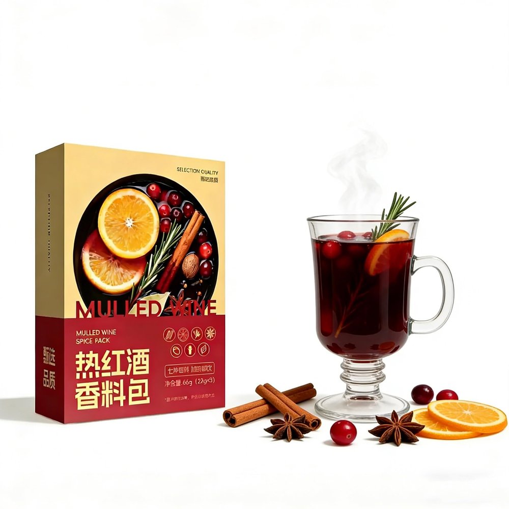 Cozy Christmas Mulling Spices Kit, Craft Perfect Hot Spiced Wine, Mulled Cider, and Warm Holiday Drinks at Home(65.9g 1 box [3 packs])