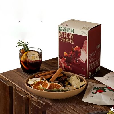 Orange Berry Mulled Wine & Cider Spice Blend Holiday Mulling with Cinnamon, Star Anise&cloves, Drink Mix for Hot Mocktails