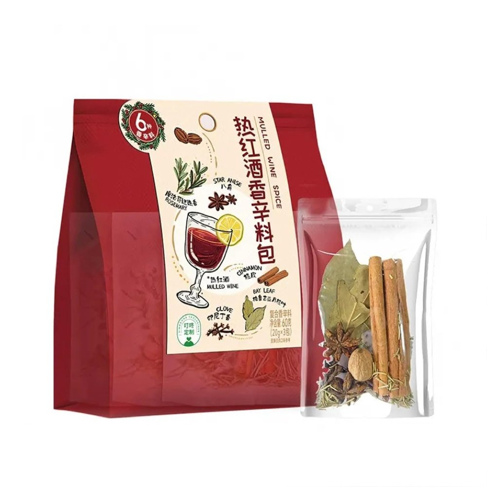 Gourmet Mulled Wine & Hot Cider Spice Kit with Cinnamon, Cloves, Orange Peel, Perfect for Christmas and Winter Events