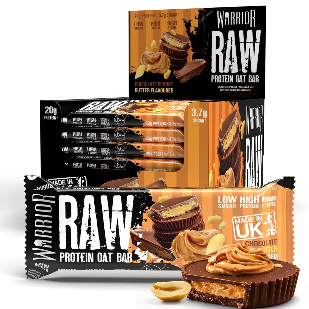 Warrior RAW Protein Bars Multipack 24 x 75g High Protein Oat Flapjack