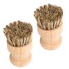 SHOWERORO 2pcs Handle Dishwashing Brush Coconut Fiber Brush Natural Dish Scrubber Palm Pot Scrubber for Cleaning Pots Pans Sinks Vegetables Ergonomic Grip Reusable view 1