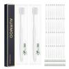 AURMOO Travel Toothbrush, 40 Disposable Toothbrushes with Toothpaste, Disposable Toothbrush, Toothbrushes for Hotel, Camping, Travel, Individually Wrapped, White view 1