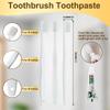 AURMOO Travel Toothbrush, 40 Disposable Toothbrushes with Toothpaste, Disposable Toothbrush, Toothbrushes for Hotel, Camping, Travel, Individually Wrapped, White view 2