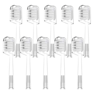 10 Pcs/Pack Replacement Toothbrush Heads,Compatible for Laifen Wave Electric,Compatible for Sensitive, Transparent