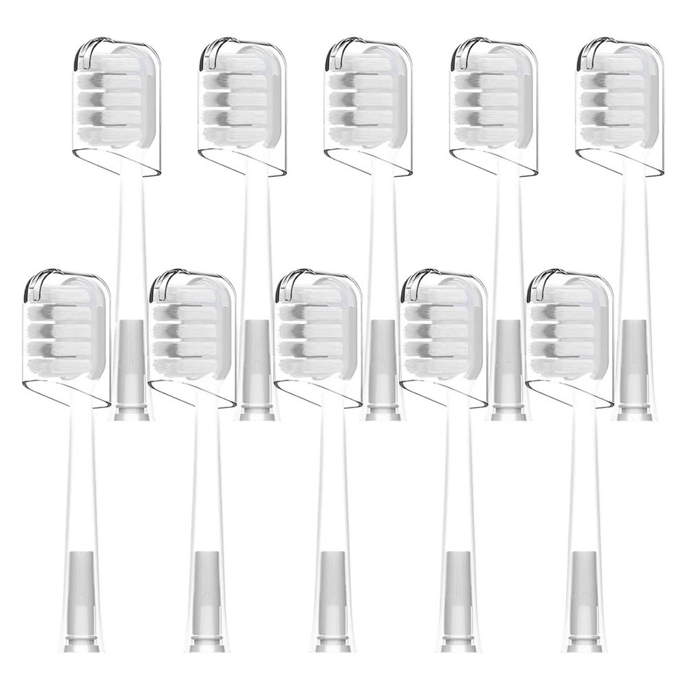 10 Pcs/Pack Replacement Toothbrush Heads,Compatible for Laifen Wave Electric,Compatible for Sensitive, Transparent