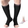 CAMBIVO Compression Socks for Women & Men, Flight Socks 20-30 mmHg Graduated Compression, Open Toe Calf Sleeves for Exercise Recovery, Travel, Nurse, Maternity 1 Pair view 1